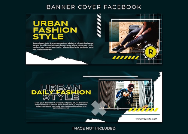 Modelo de capa do facebook de moda em estilo urbano