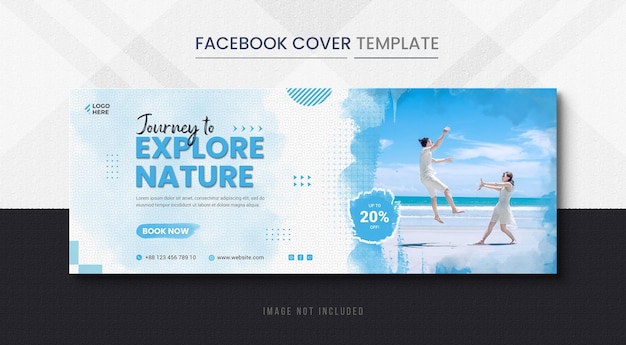 Modelo de capa do Facebook de viagens de férias e capa de linha do tempo de viagem