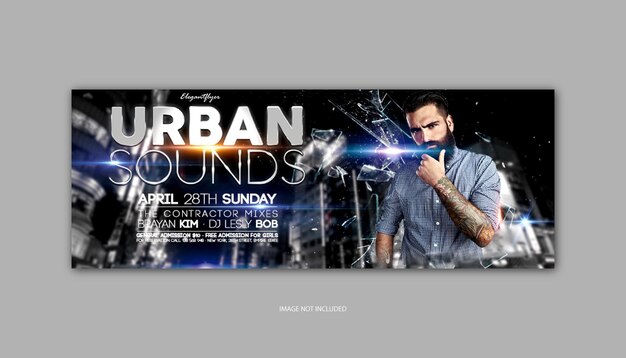 PSD modelo de capa do facebook do urban sounds