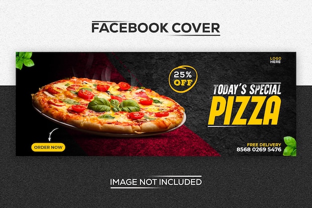 PSD modelo de capa do facebook moderno para pizza