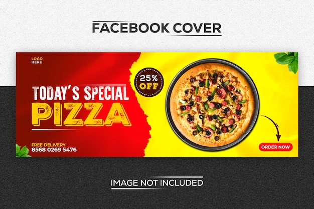 Modelo de capa do Facebook moderno para pizza