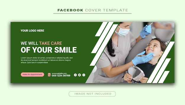 Modelo de capa do Facebook para dentista e assistência odontológica