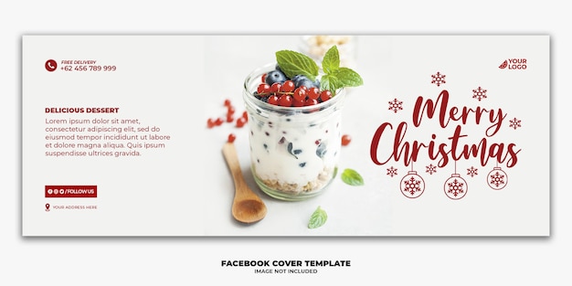 PSD modelo de capa do facebook para o menu de comida de restaurante