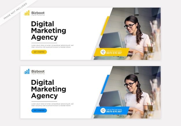 Modelo de capa do facebook para promoção de marketing de negócios digitais