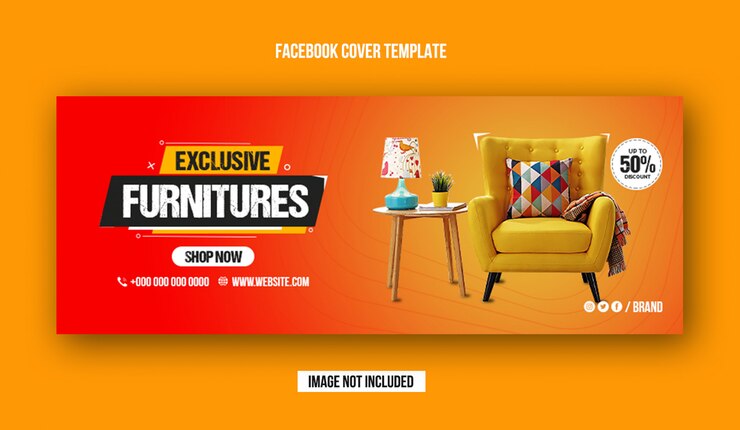 Modelo de capa do Facebook para venda de móveis exclusivos