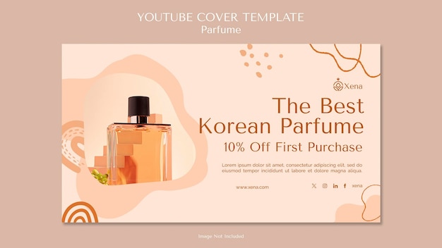 PSD modelo de capa do youtube luxo beleza perfume cor suave