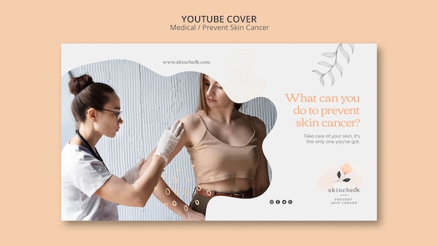 Modelo de capa do youtube para prevenção do câncer de pele