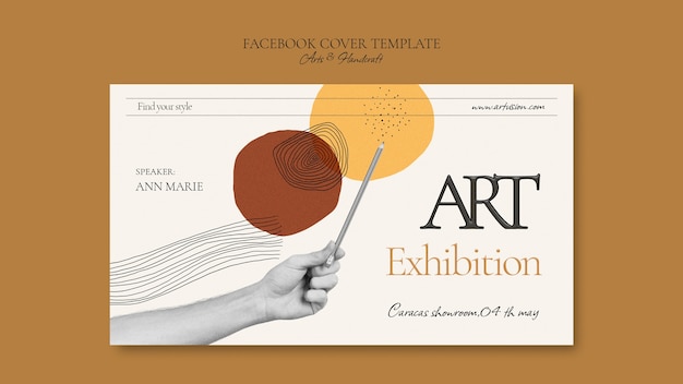 Modelo de capa para facebook de artes e artesanato