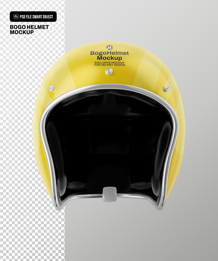 PSD modelo de capacete retro de vista frontal