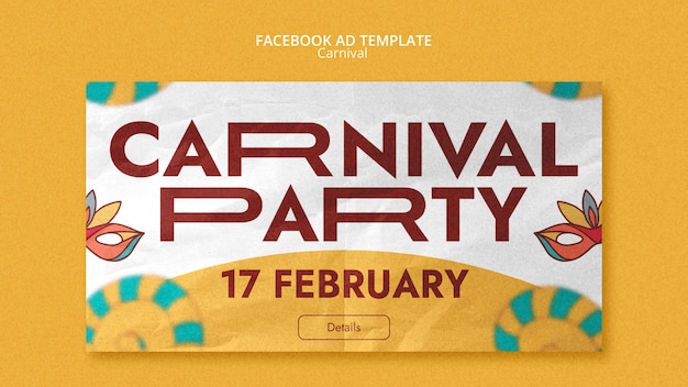 PSD modelo de carnaval de design plano