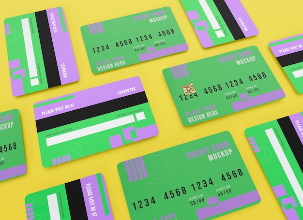 PSD modelo de cartão de crédito em topo