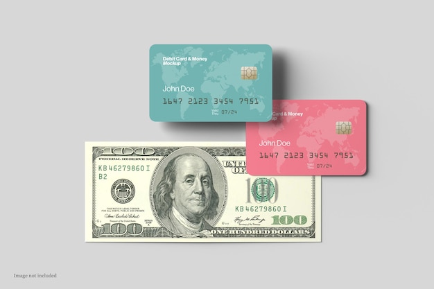 PSD modelo de cartão de débito e dinheiro