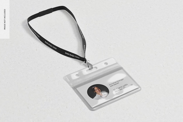 Modelo de cartão de identificação com titular transparente
