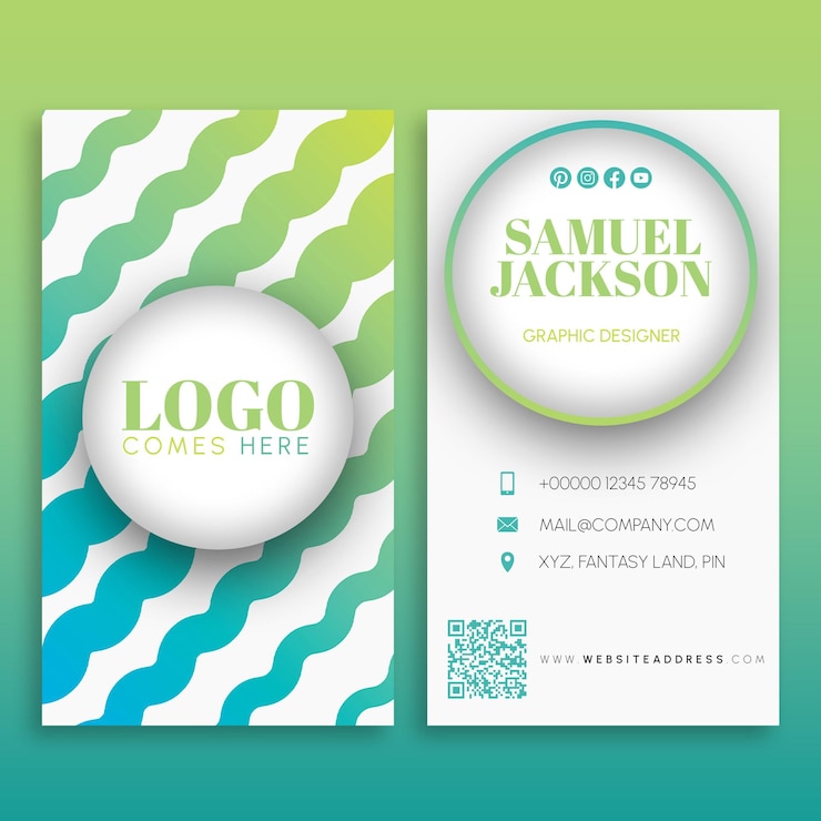 PSD modelo de cartão de visita comercial branco psd com design abstrato gradiente
