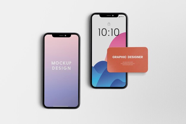 Modelo de cartão de visita de smartphone psd identidade de marca