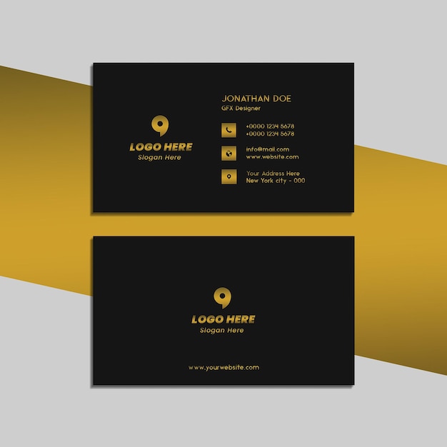 Modelo de Cartão de Visita Real Luxuoso Dourado