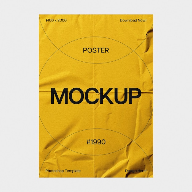 Modelo de cartaz colado em PSD