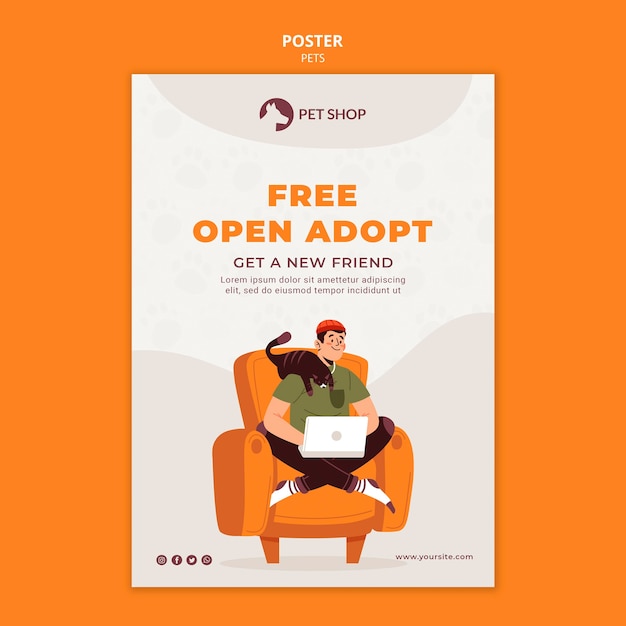 Modelo de cartaz de adoção aberto gratuito