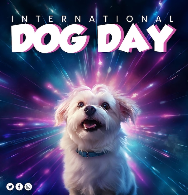 PSD modelo de cartaz de banner do dia internacional do cão psd