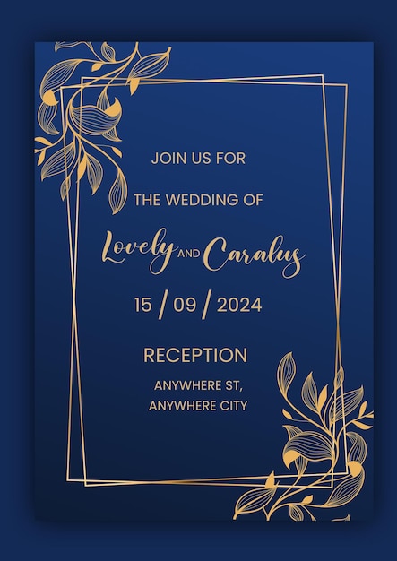 Modelo de cartaz de casamento minimalista floral