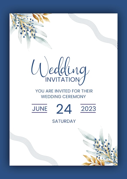 Modelo de cartaz de casamento minimalista floral