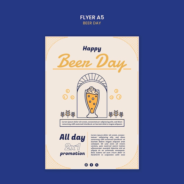 Modelo de cartaz de celebração do dia da cerveja