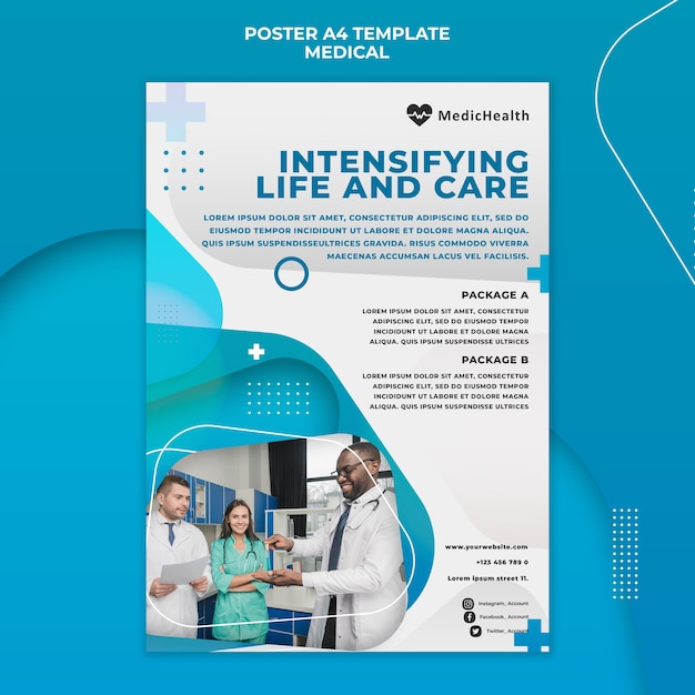 Modelo de cartaz de cuidados de saúde