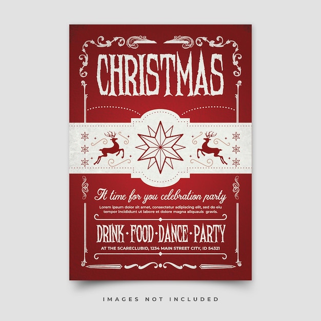 Modelo de cartaz de Natal Feliz