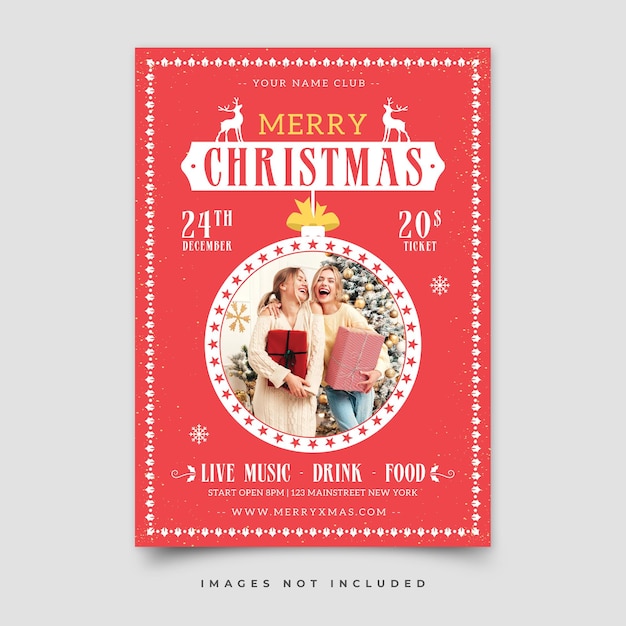 Modelo de cartaz de Natal Feliz