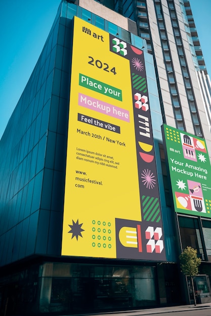Modelo de cartaz de parede da cidade