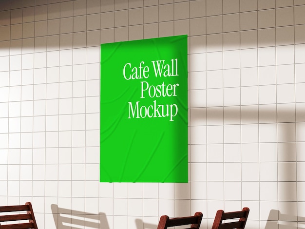Modelo de cartaz de parede de um café