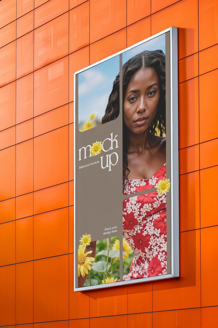 PSD modelo de cartaz de publicidade da cidade ao ar livre