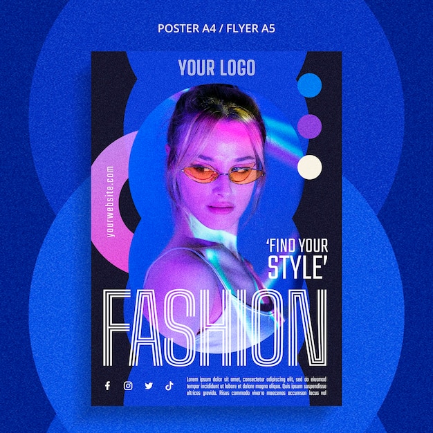 PSD modelo de cartaz de tendências de moda gradiente