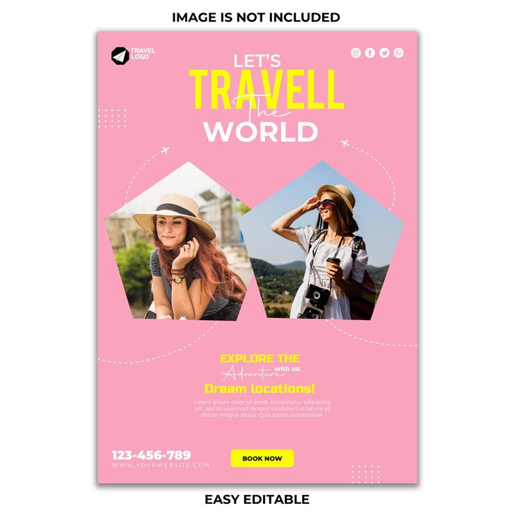 Modelo de cartaz de viagens
