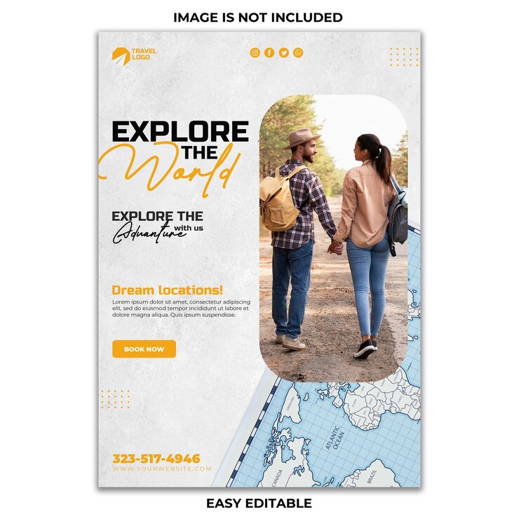 Modelo de cartaz de viagens