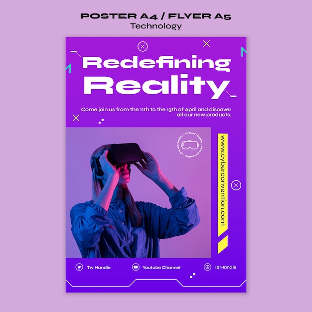 Modelo de cartaz do conceito de tecnologia gradiente