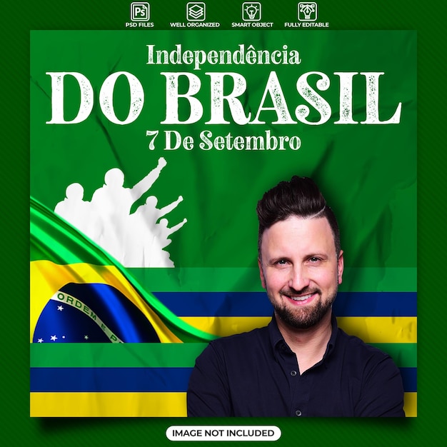 PSD modelo de cartaz do dia da independência do brasil