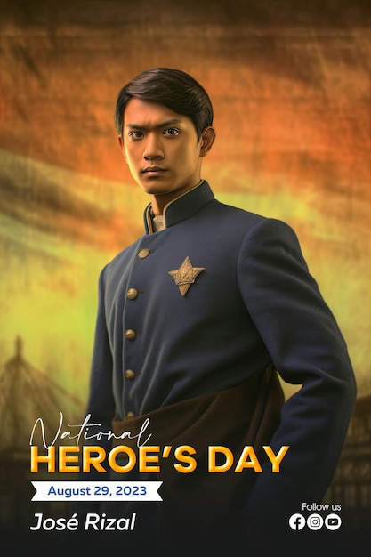 PSD modelo de cartaz do dia dos heróis nacionais das filipinas