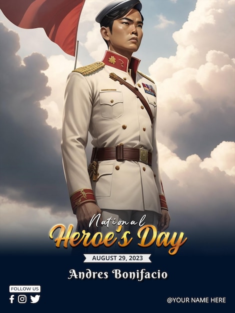 PSD modelo de cartaz do dia dos heróis nacionais filipinas psd