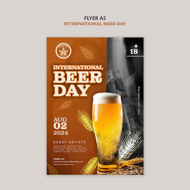 Modelo de cartaz do Dia Internacional da Cerveja