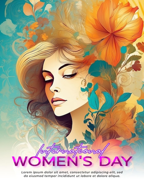 PSD modelo de cartaz do dia internacional da mulher e modelo de design de postagem social da mídia