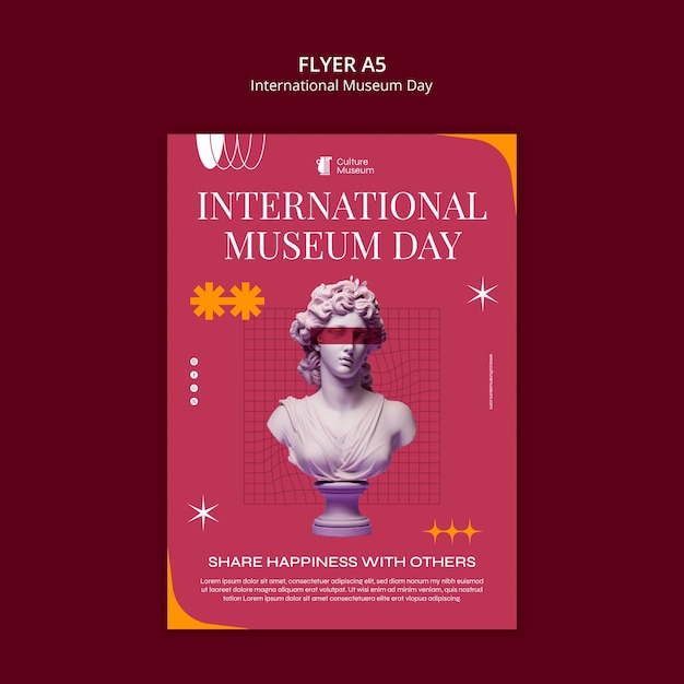 PSD modelo de cartaz do dia internacional dos museus