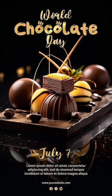 Modelo de cartaz do dia mundial do chocolate