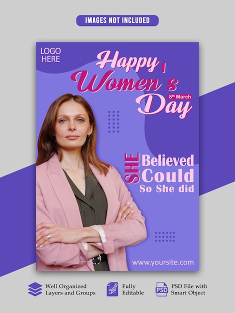 Modelo de cartaz do PSD para o Dia Internacional da Mulher