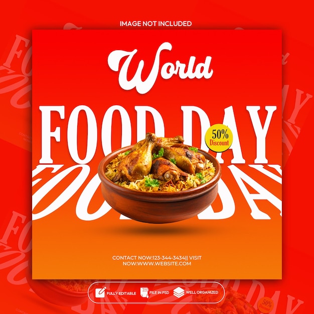Modelo de cartaz e banner do Dia Mundial da Alimentação