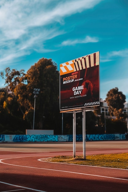 Modelo de cartaz publicitário ao ar livre