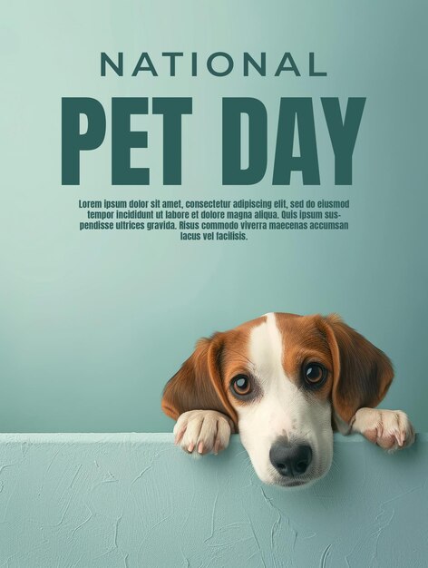 PSD modelo de cartaz vertical do dia nacional dos animais de estimação