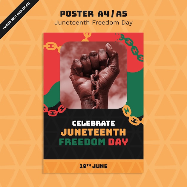Modelo de cartaz vertical para a celebração do décimo primeiro dia de Junho
