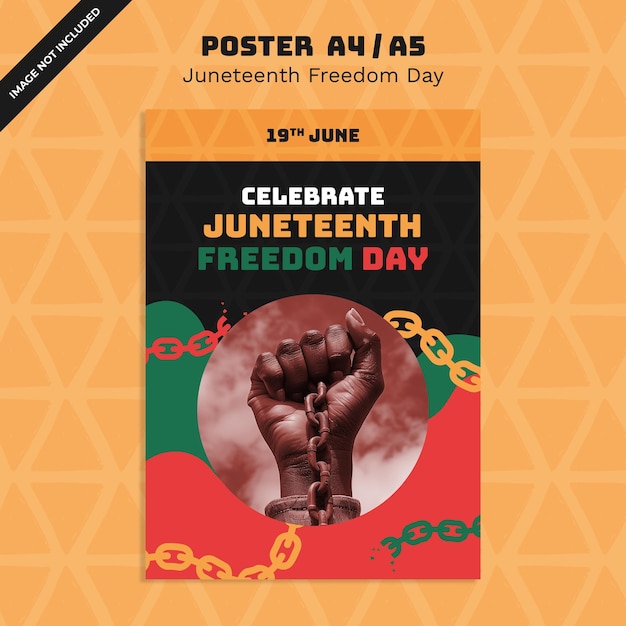 Modelo de cartaz vertical para a celebração do décimo primeiro dia de Junho