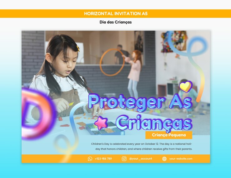 PSD modelo de celebração da dia das crianças